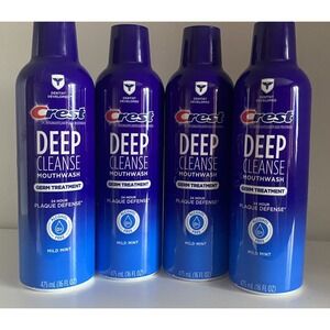 4 Pack Crest Deep Cleanse Mouthwash Germ Treatment 24 Hour Plaque Defense 16oz